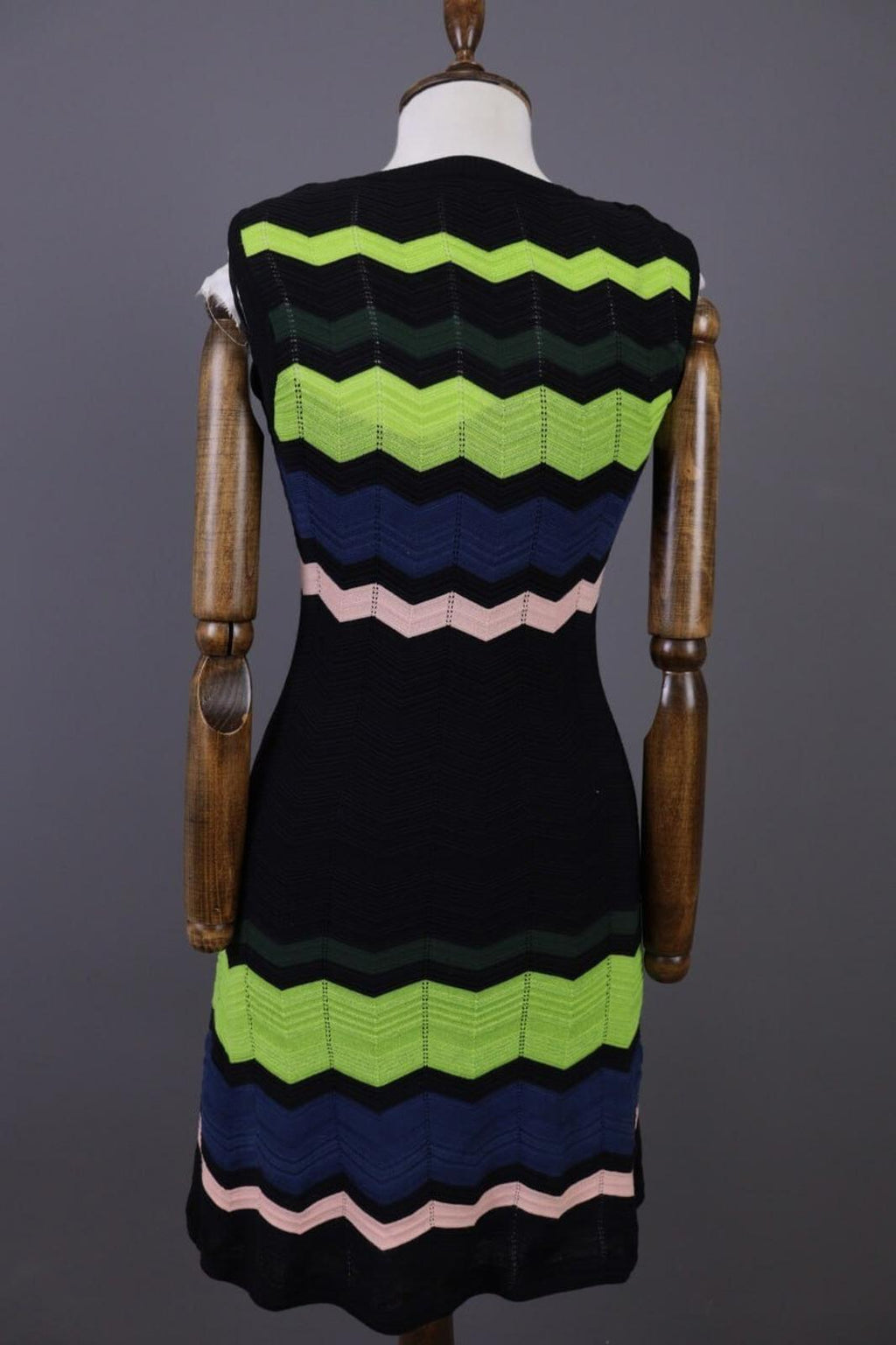 MISSONI Multicolor Striped Sleeveless Knit Bodycon Dress – Size 38