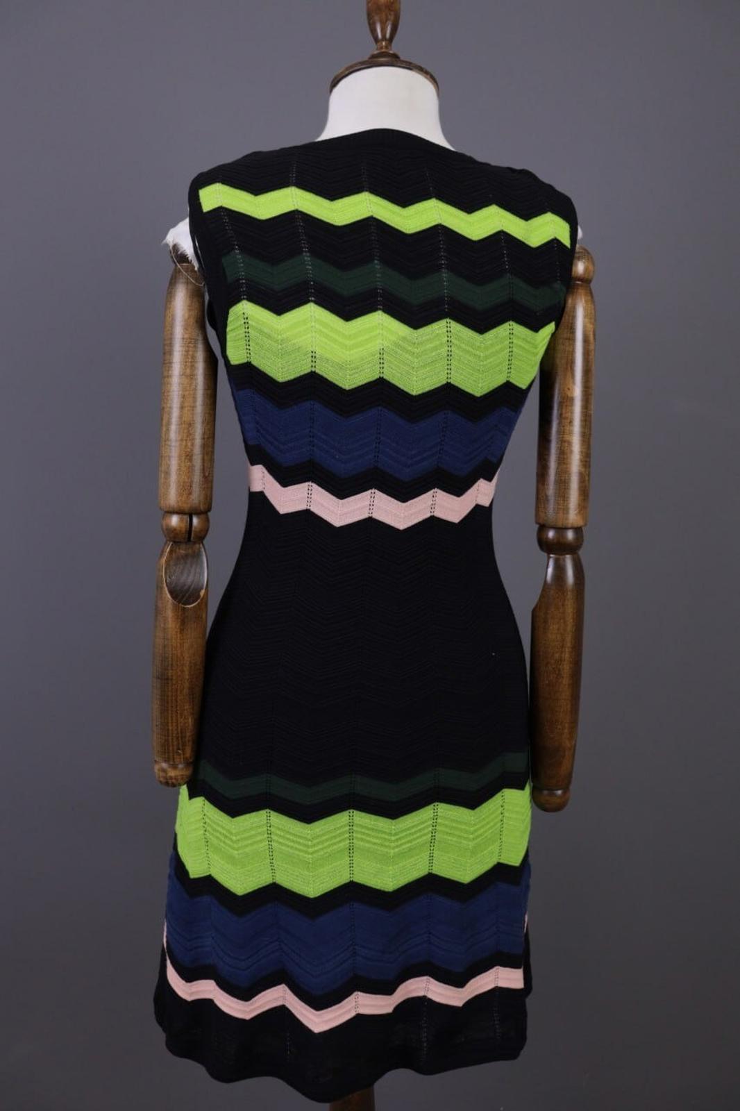MISSONI Multicolor Striped Sleeveless Knit Bodycon Dress – Size 38