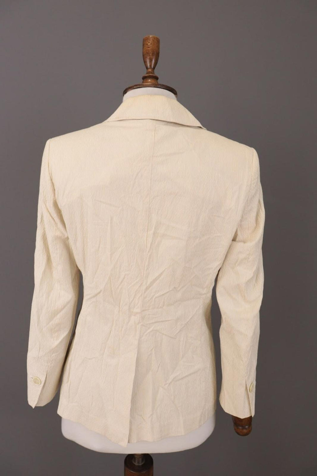 WEEKEND MAX MARA Beige Pinstripe One Button Blazer Jacket – Size USA 10