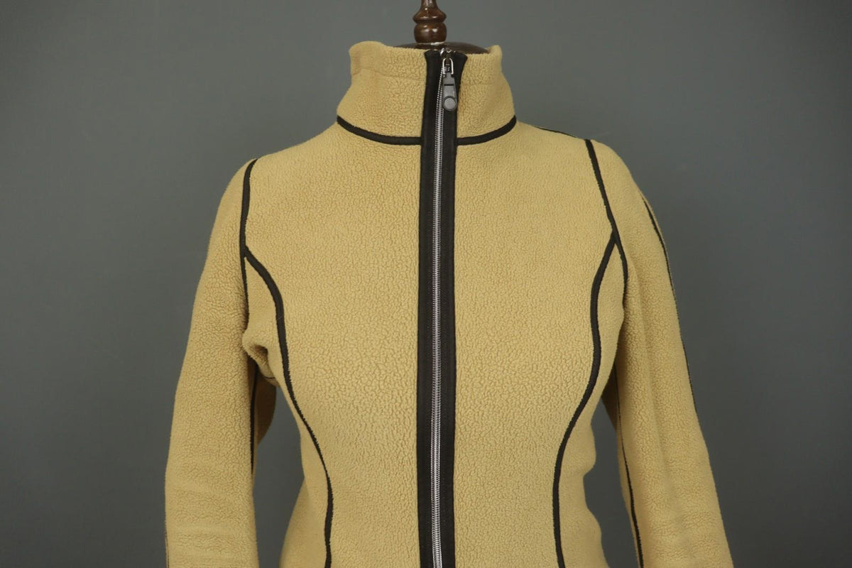 FRAUENSCHUH Tan Long Sleeve Mock Neck Athletic Full Zip Fleece Jacket – Size S