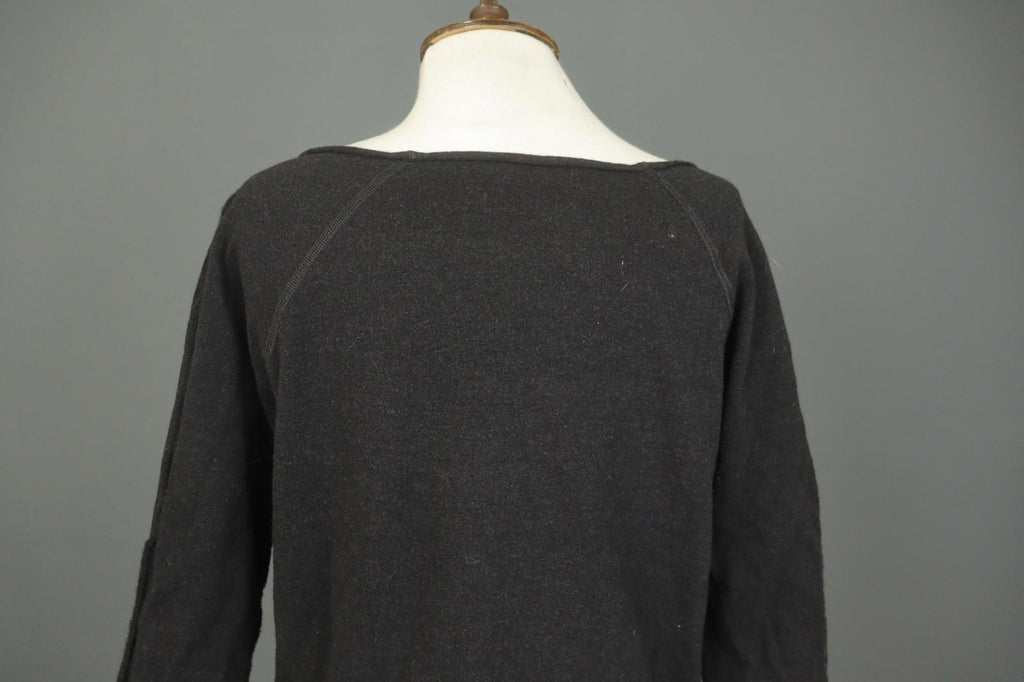 ANNETTE GORTZ Black Wool Long Sleeve Boat Neck Casual Pullover Blouse Top – Size M