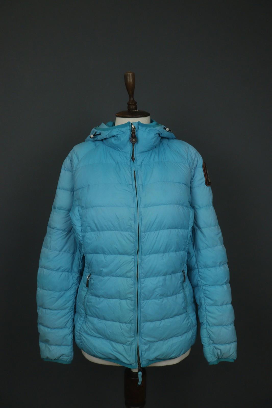 PARAJUMPERS Blue Down Super Lightweight Hooded Full Zip Puffer Jacket – Size 2XL