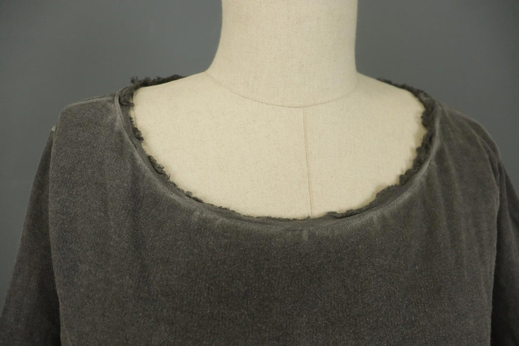 RUNDHOLZ Gray Round Neck Casual Long Sleeve Regular Fit Pullover Blouse Top Sz M