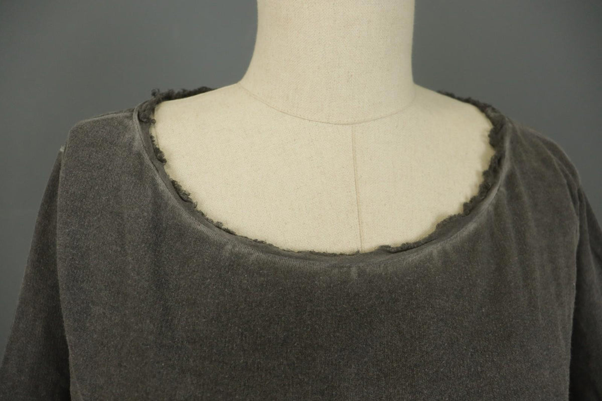 RUNDHOLZ Gray Round Neck Casual Long Sleeve Regular Fit Pullover Blouse Top Sz M