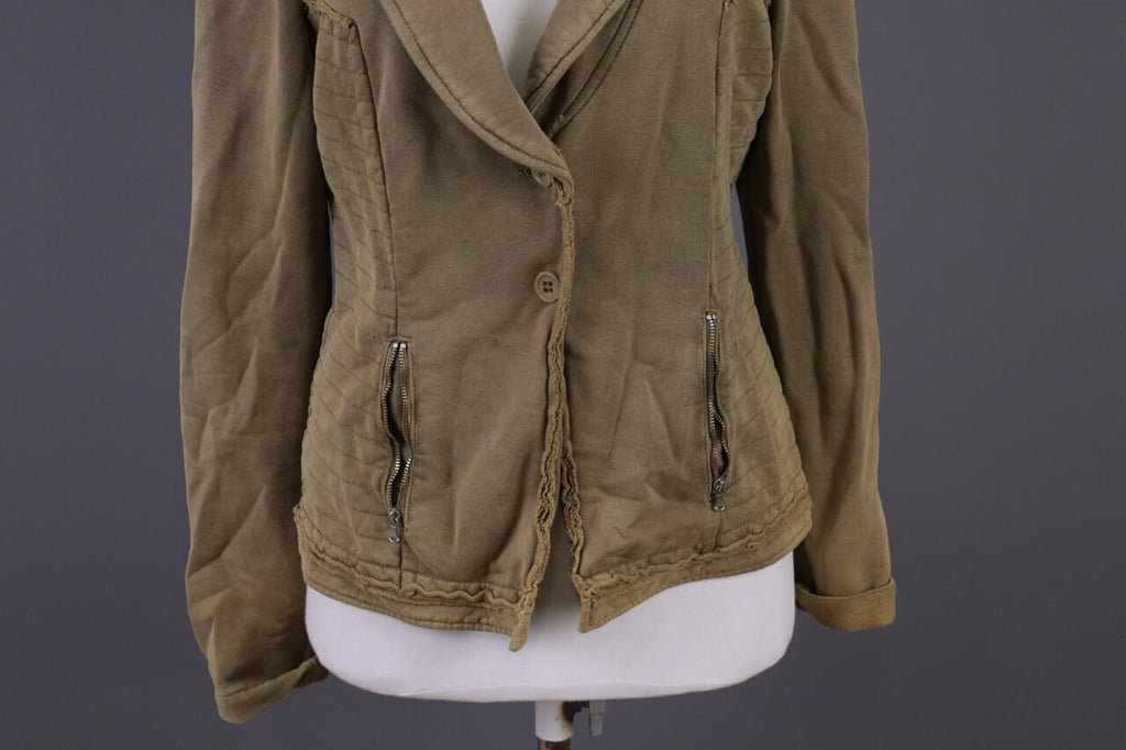 Transit Par Such TR-900 Brown Button Down Designer Jacket – Size 4 / XL