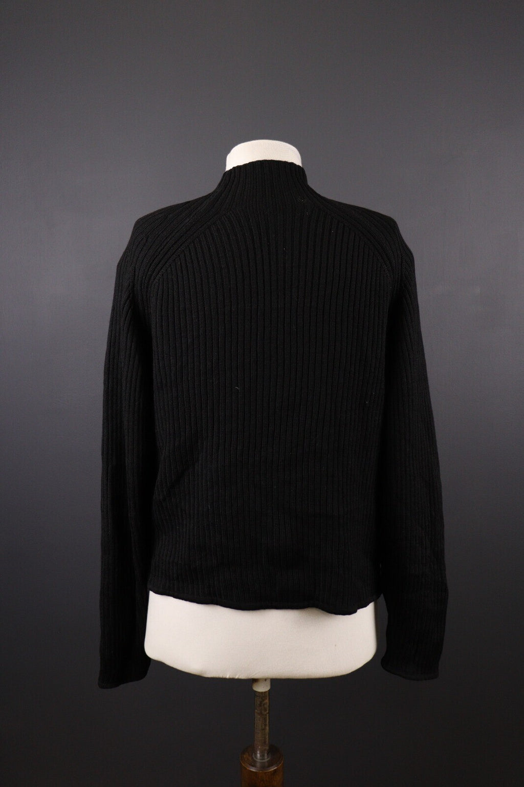Kenzo Homme Black Vintage Merino Wool Full Zip Tight Knit Sweater – Size M