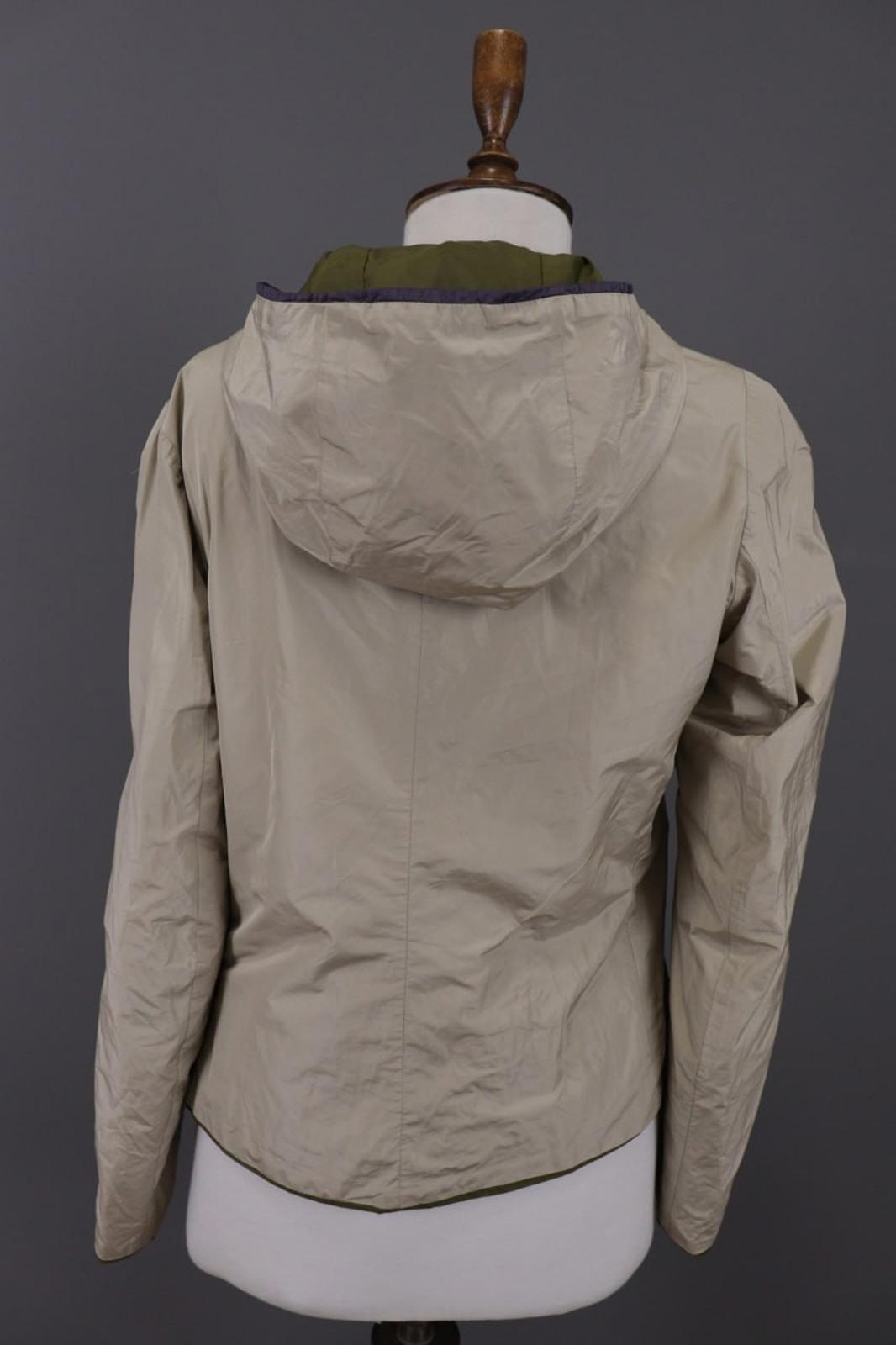 Max Mara Jacket Cream Green Reversible Zipped Pocket Hooded Full Zip – Size 10