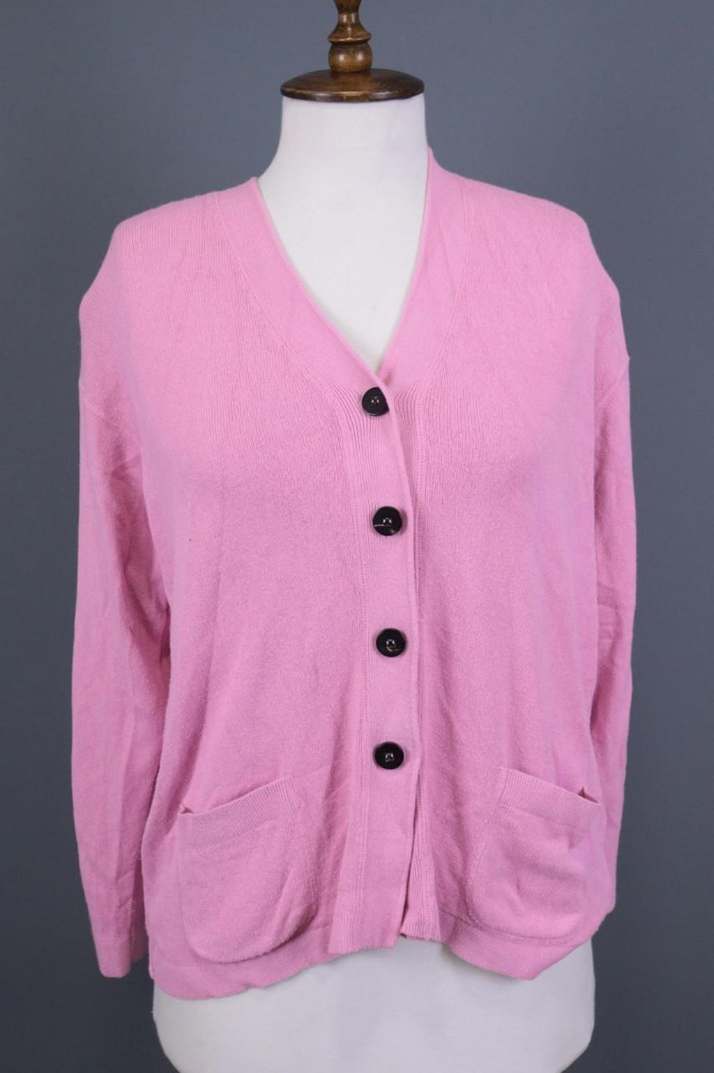IRIS VON ARNIM Pink Viscose Long Sleeve Button Front Cardigan Sweater – Size L