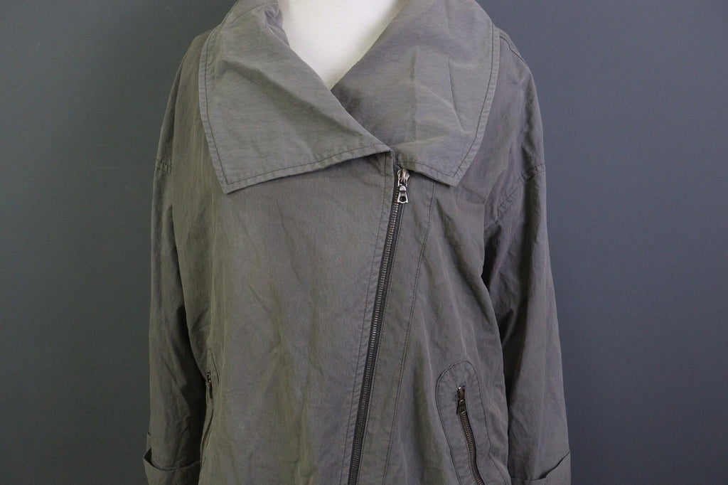 OSKA Gray Long Sleeve Full Zip Collared Pockets Oversized Jacket – Size 1