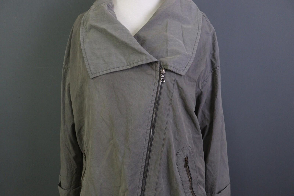 OSKA Gray Long Sleeve Full Zip Collared Pockets Oversized Jacket – Size 1
