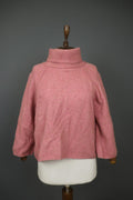 HIGH Pink Wool Tight Knitted Long Sleeve Turtle Neck Pullover Sweater – Size M