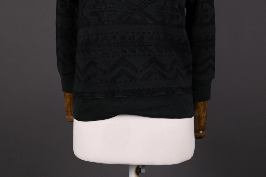 DENIM SUPPLY RALPH LAUREN Black Actec Print Long Sleeve Sweater S