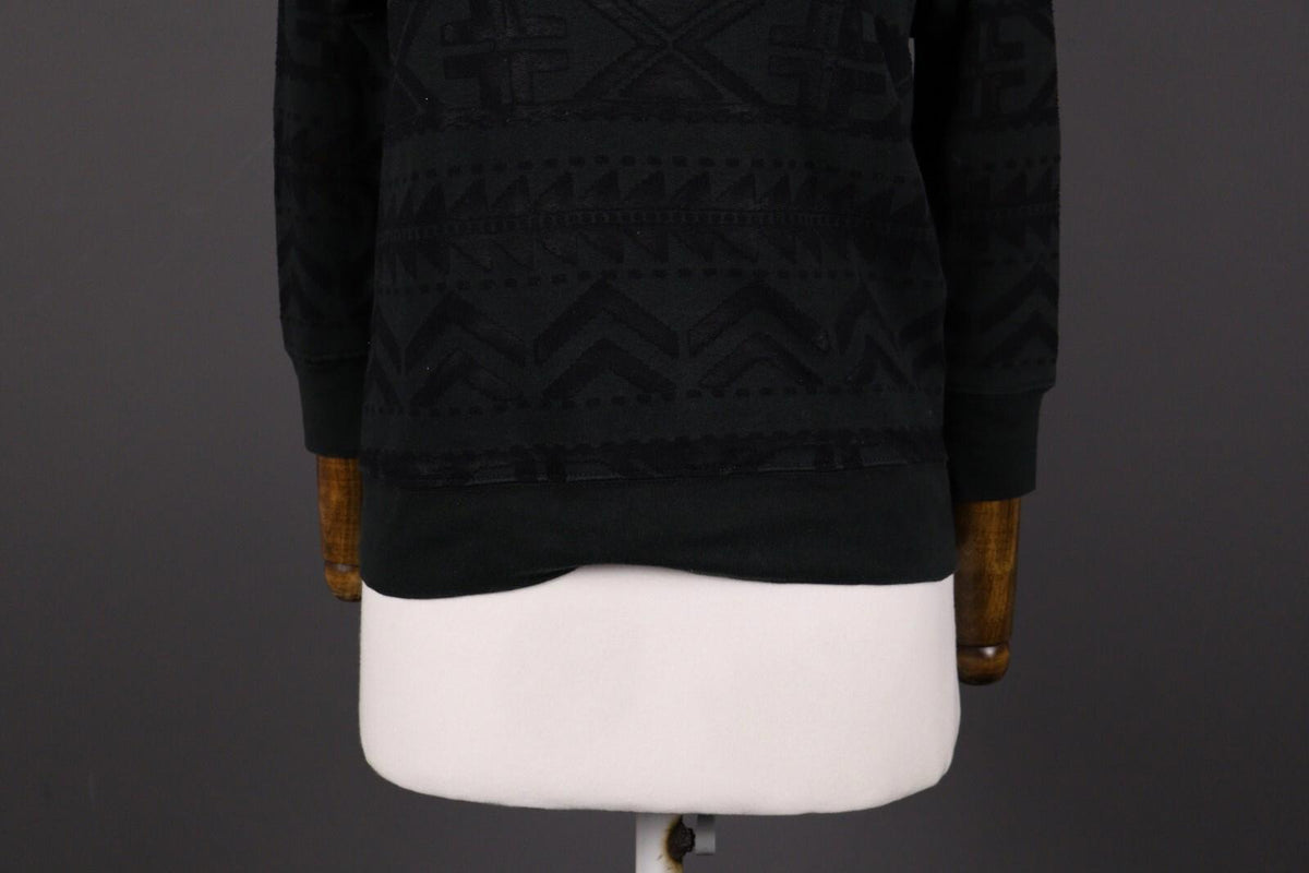 DENIM SUPPLY RALPH LAUREN Black Actec Print Long Sleeve Sweater S