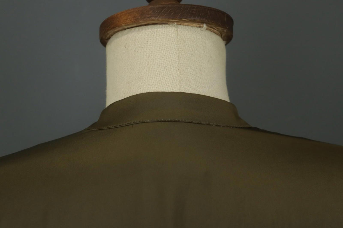 ZADIG&VOLTAIRE Green Long Sleeve Band Collar Button Front Shirt Dress – Size S