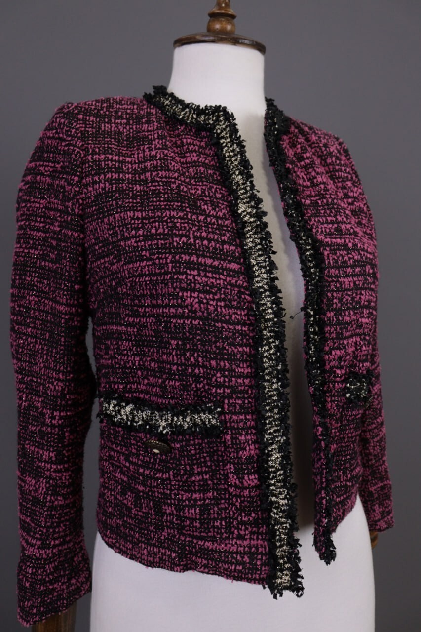 The Kooples Purple Embroidered Open Front Cardigan Jacket – Size 32