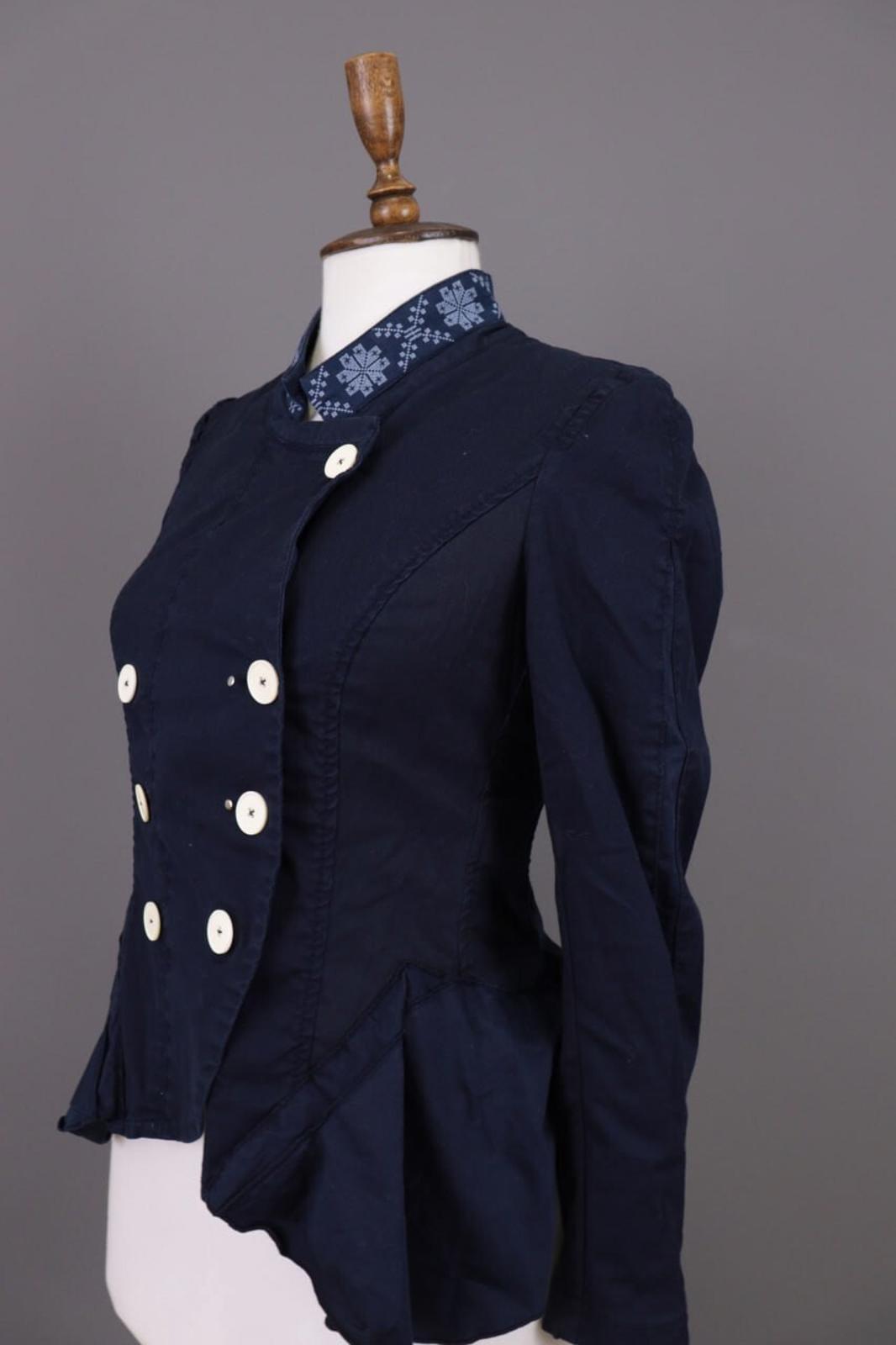 HIGH USE Jacket Navy Blue Denim Double Breasted Lightweight – Size US 6
