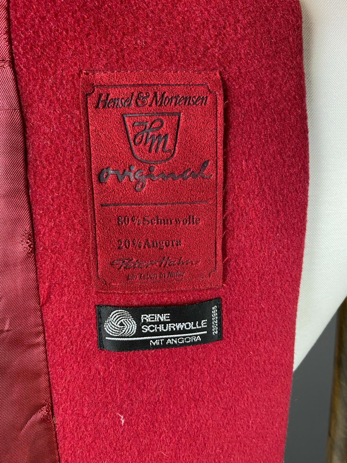 HENSEL & MORTENSEN Red Angora Wool Double Breasted Coat – Size 18