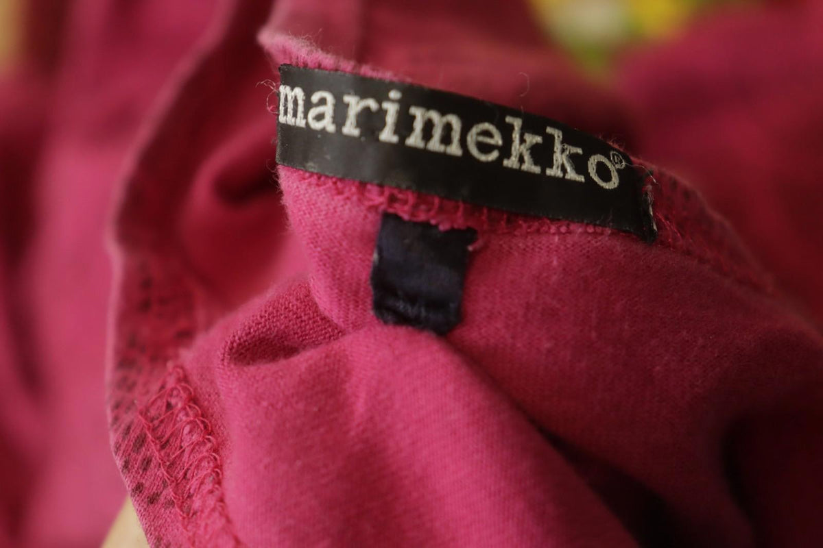 MARIMEKKO Red Dotted Cotton Round Neck Long Sleeve Casual Shift Dress – Size M
