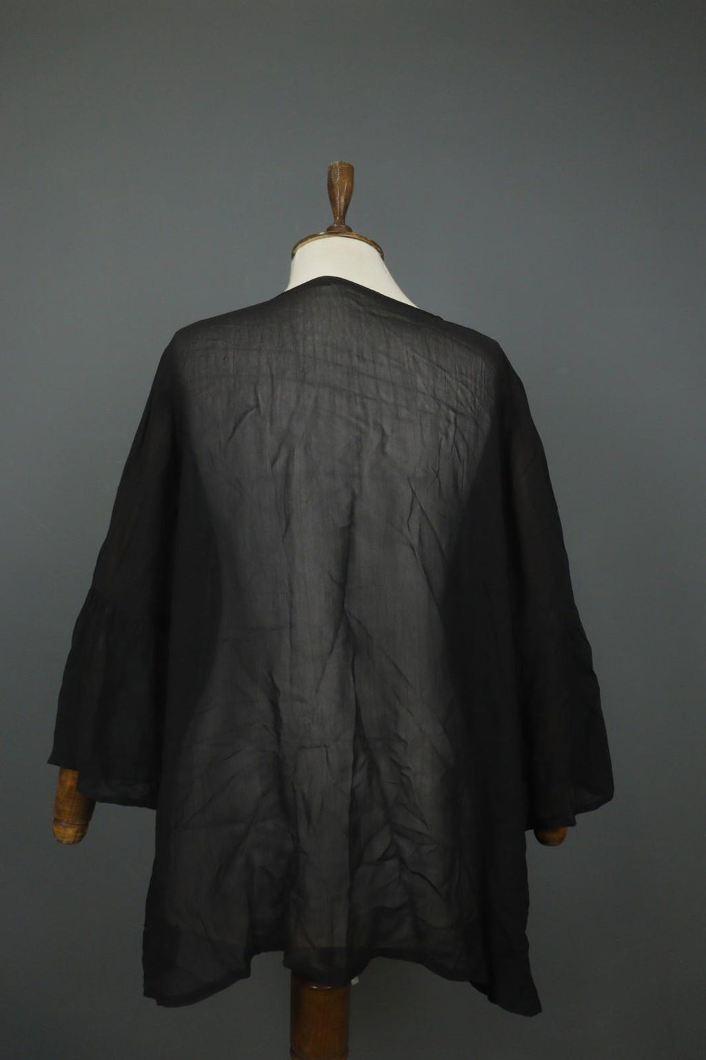 GUDRUN SJODEN Black Long Sleeve Casual Summer Button Front Blouse Top – Size M