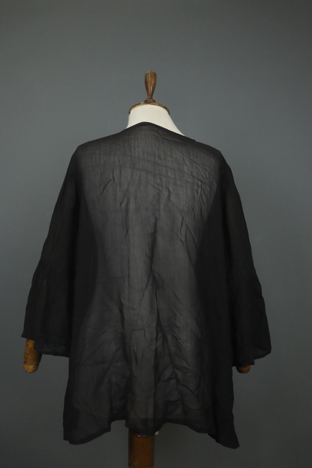 GUDRUN SJODEN Black Long Sleeve Casual Summer Button Front Blouse Top – Size M