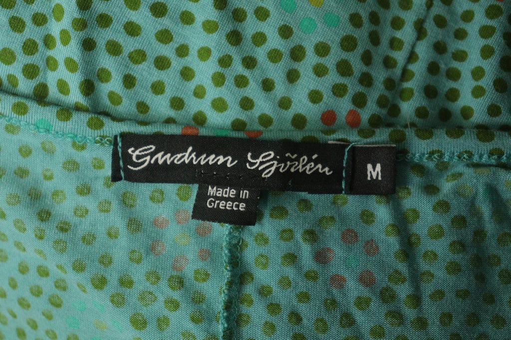 GUDRUN SJODEN Green Polka Dot V-Neck Long Sleeve Pullover Sheath Dress – Size M