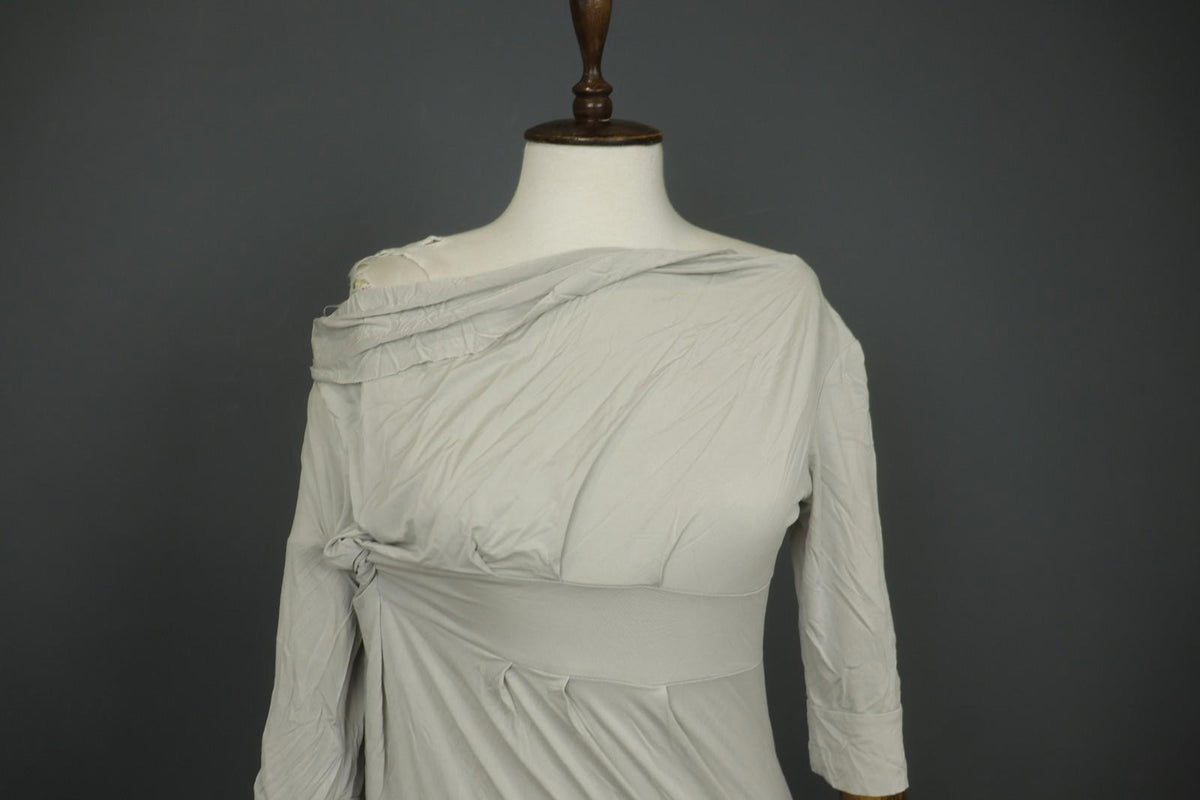 TRANSIT PAR-SUCH White Rayon Knotted 3/4 Sleeve Off the Shoulder Dress – Size 3