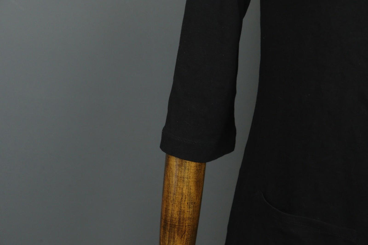 GUDRUN SJODEN Black Cotton Long Sleeve Round Neck Pullover Shift Dress – Size M