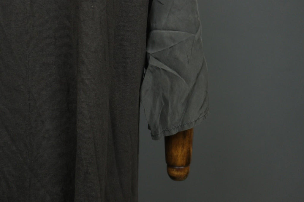 GUDRUN SJODEN Gray Linen Blend Round Neck Asymmetrical Hem Sweater Dress – Size XL