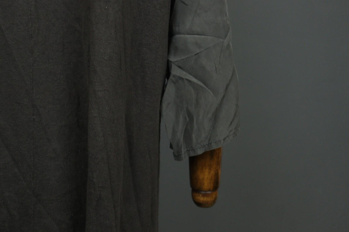 GUDRUN SJODEN Gray Linen Blend Round Neck Asymmetrical Hem Sweater Dress – Size XL