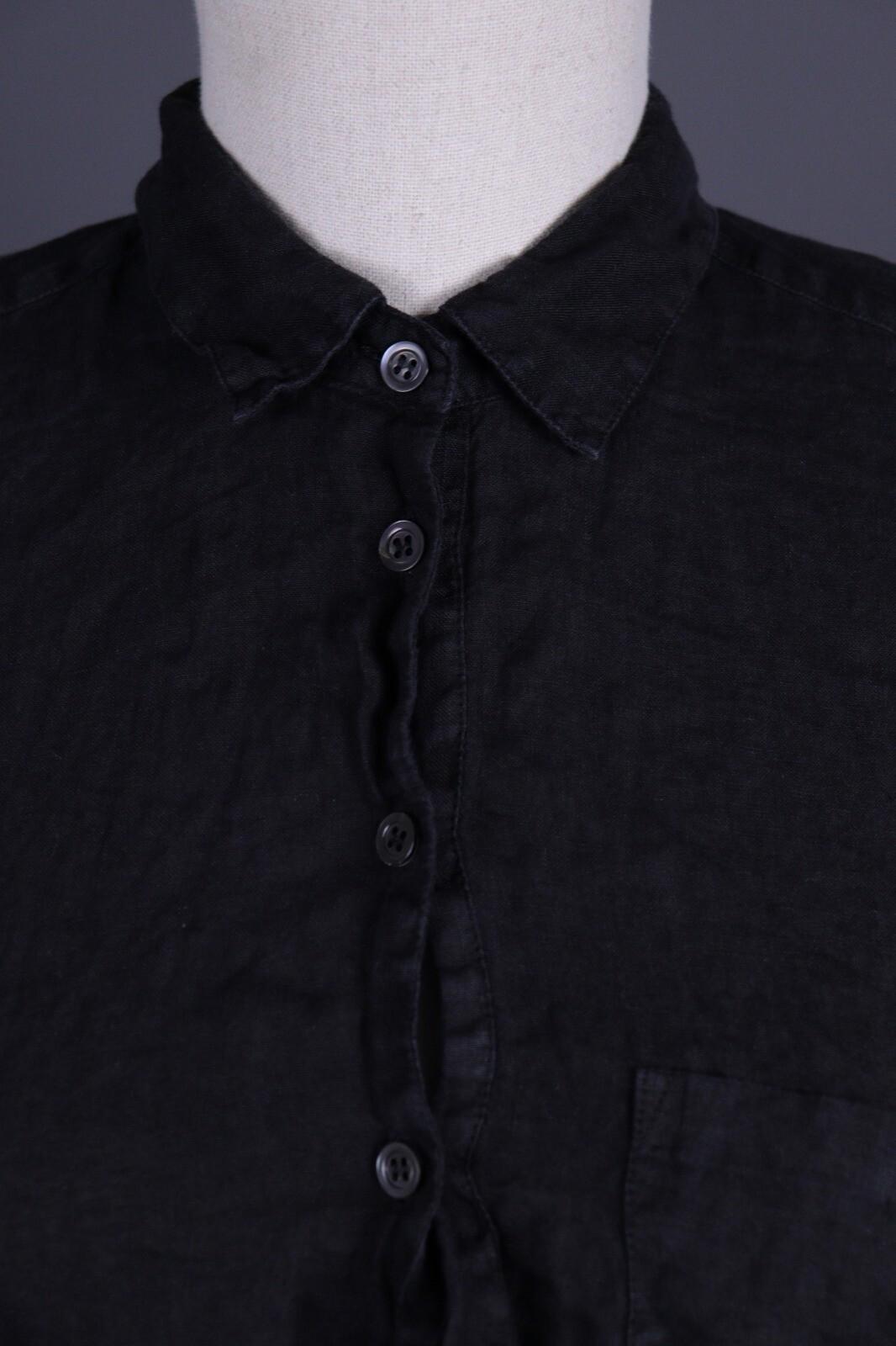 BARENA Black Linen Short Sleeve Blouse Shirt – Size 40 / M