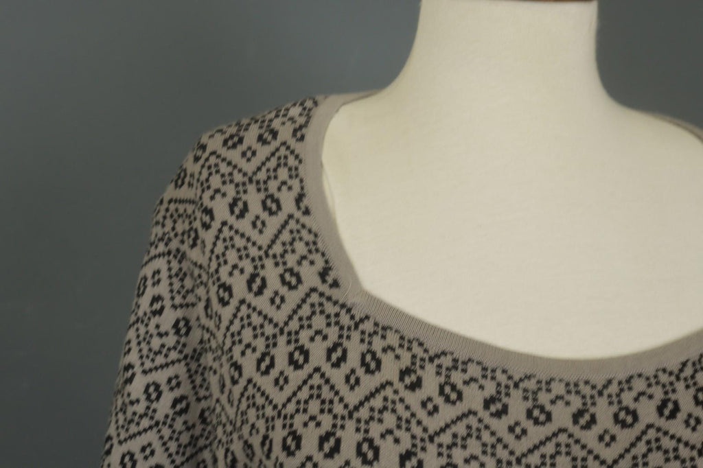 GUDRUN SJODEN Multi Floral 100% Cotton Knitted Square Neck Sweater Dress – Size XL