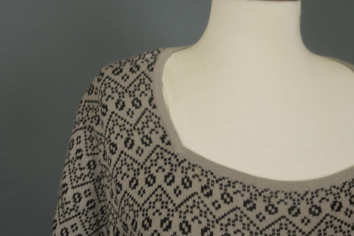 GUDRUN SJODEN Multi Floral 100% Cotton Knitted Square Neck Sweater Dress – Size XL
