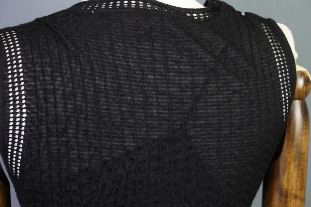 MISSONI Black Long Sleeve V-Neck A-Line Bodycon Dress – Size 44