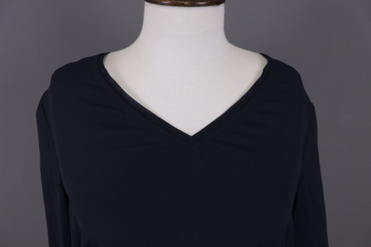 Claudie Pierlot Blue Long Sleeve V-Neck Lagenlook Blouse Shirt – Size 40
