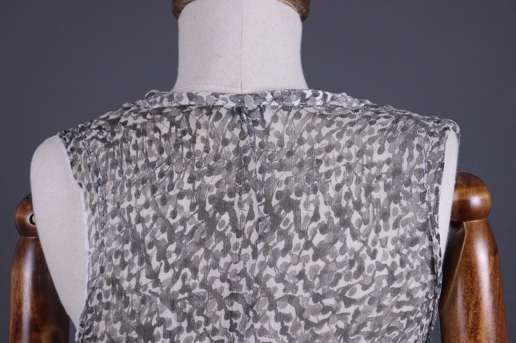 TRANSIT PAR SUCH Gray Silk Abstract Sleeveless Mesh Tank Top – Size M