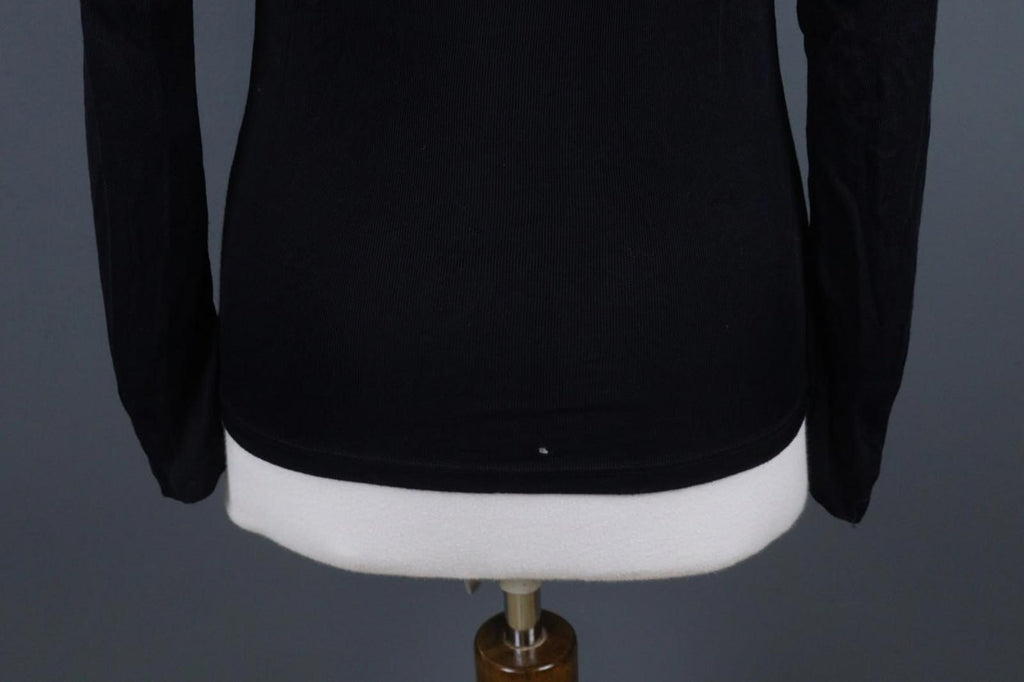 MARITHE+FRANCOIS GIRBAUD Black Viscose Raglan Sleeve Pullover Sweater – Size 38