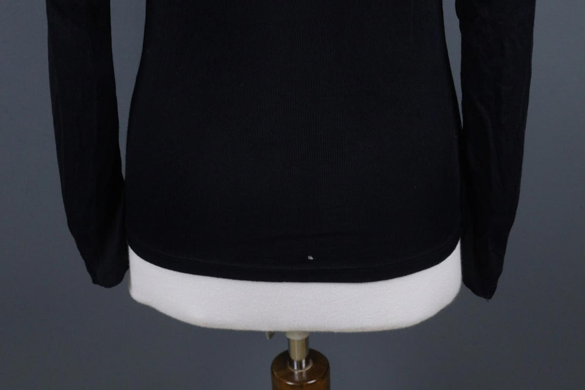 MARITHE+FRANCOIS GIRBAUD Black Viscose Raglan Sleeve Pullover Sweater – Size 38