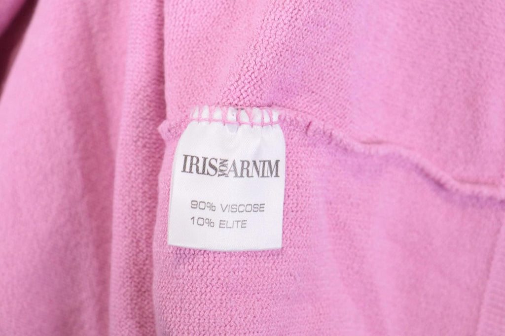 IRIS VON ARNIM Pink Viscose Long Sleeve Button Front Cardigan Sweater – Size L