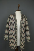 MISSONI Multicolor Cotton Geometric Raglan Sleeve Open Front Cardigan – Size 42