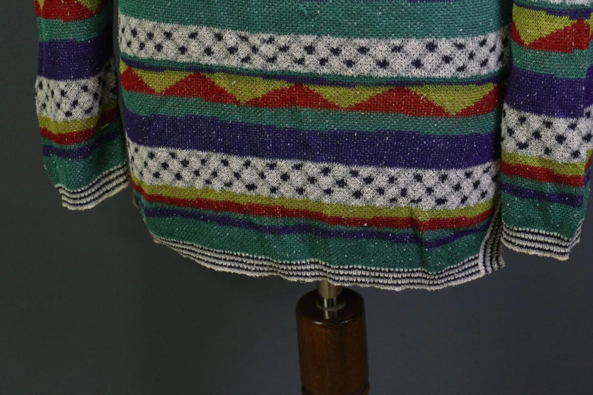 MISSONI SPORT Multi Striped Cotton Knitted Long Sleeve Pullover Sweater – Size 44