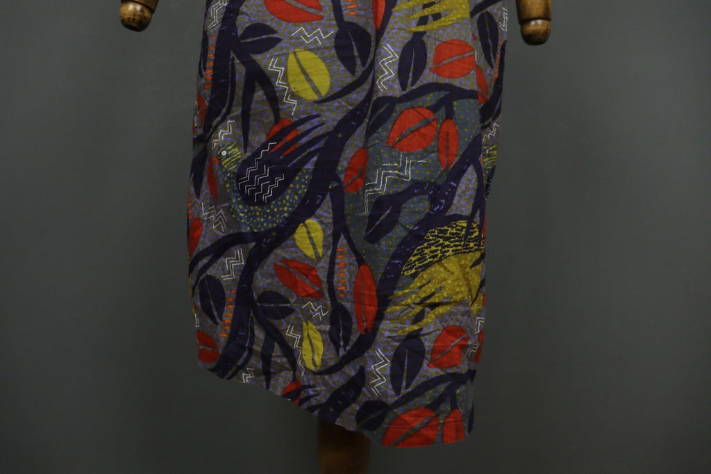 GUDRUN SJODEN Multicolor Printed Round Neck Short Sleeve Sheath Dress – Size XL