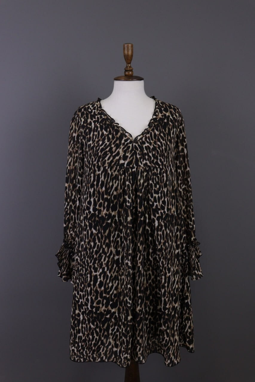 Used True Religion Multicolor Animal Printed V-Neck Summer Evening Midi Dress – Size S