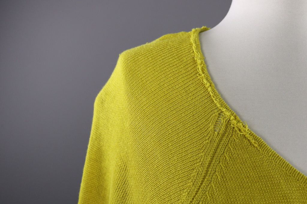 Gudrun Sjöden Yellow Linen Long Sleeve Cardigan Sweater – Women's L
