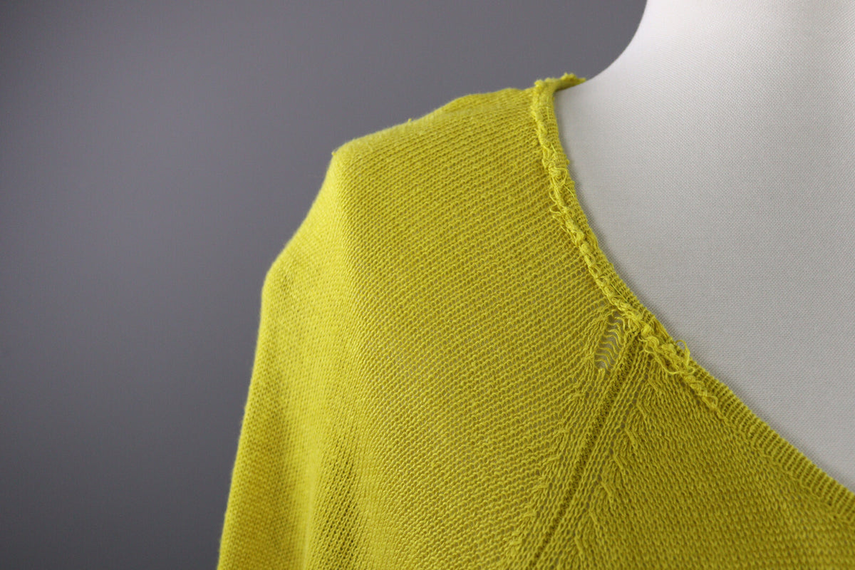 Gudrun Sjöden Yellow Linen Long Sleeve Cardigan Sweater – Women's L