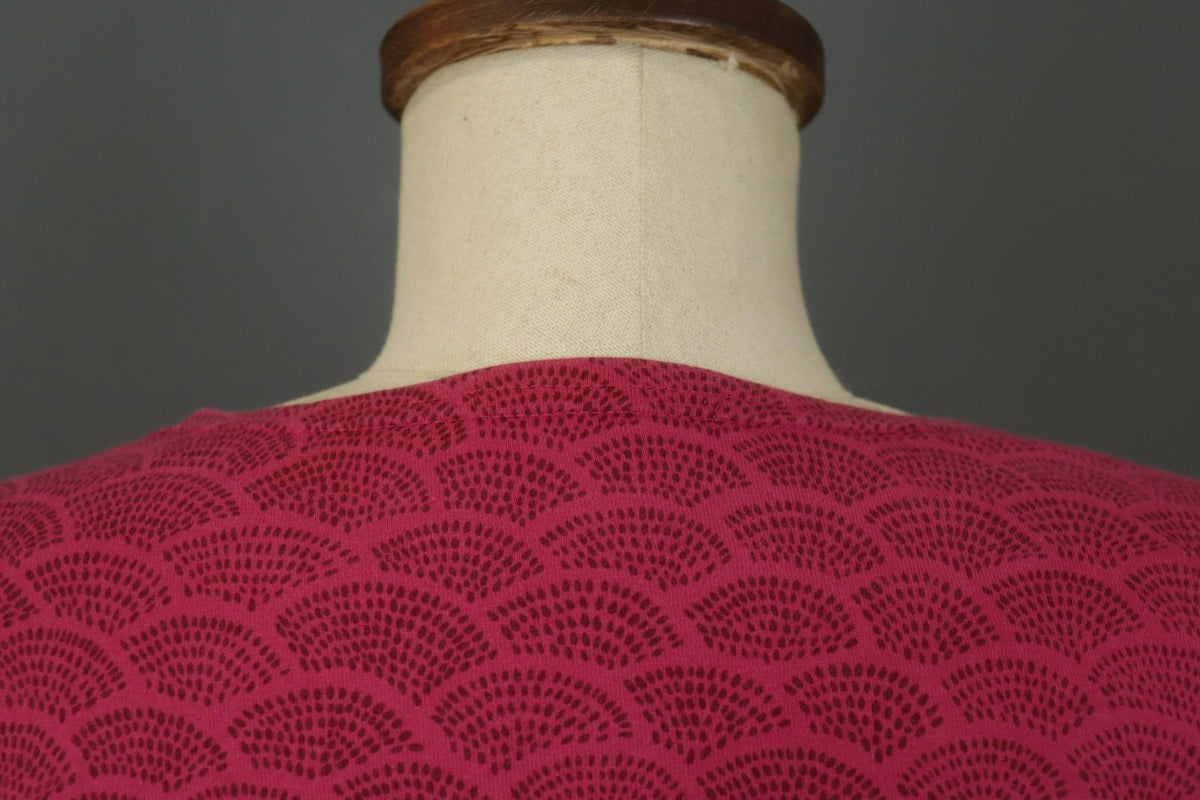 MARIMEKKO Red Dotted Cotton Round Neck Long Sleeve Casual Shift Dress – Size M