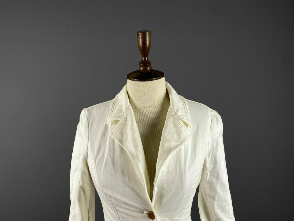 Weekend Max Mara White Long Sleeve Cotton Blazer Jacket – Women's S
