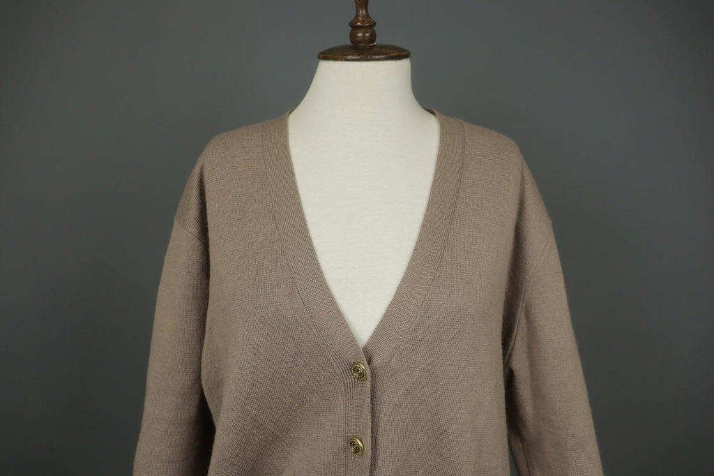 ZADIG & VOLTAIRE Brown Knitted V-Neck Long Sleeve Button Cardigan Sweater M/L
