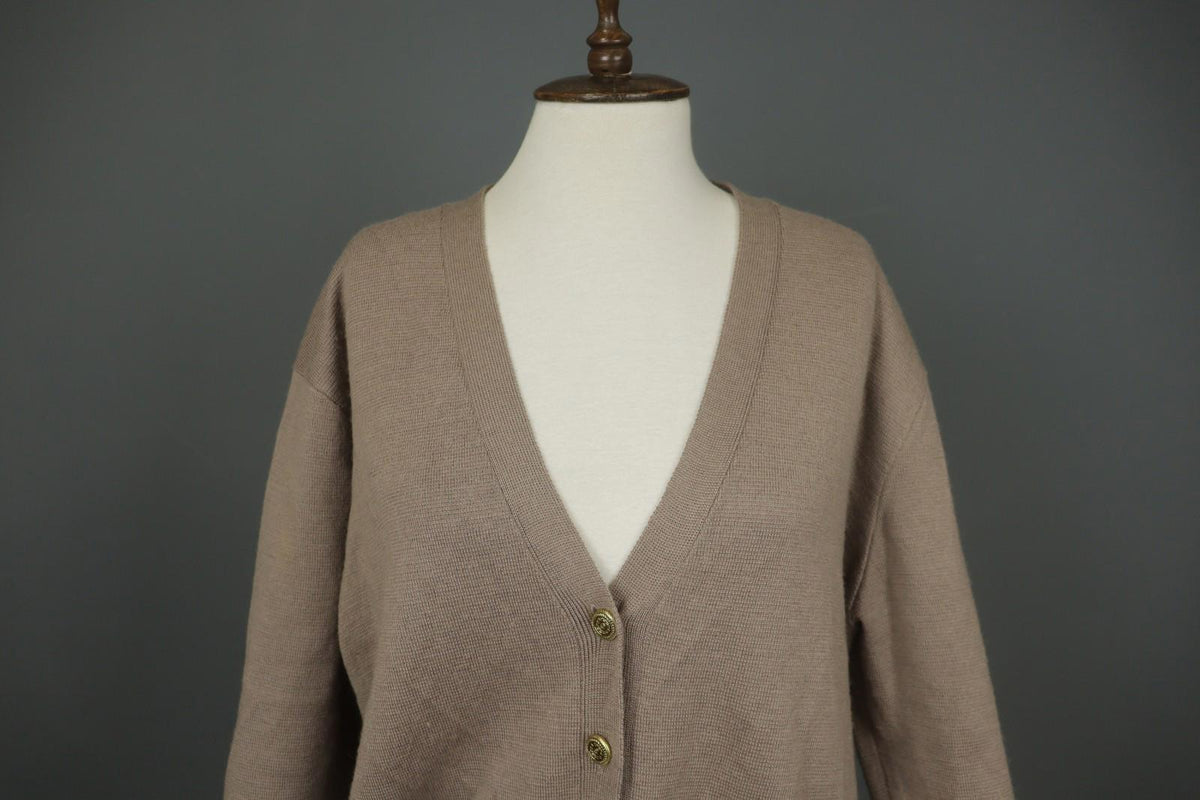 ZADIG & VOLTAIRE Brown Knitted V-Neck Long Sleeve Button Cardigan Sweater M/L