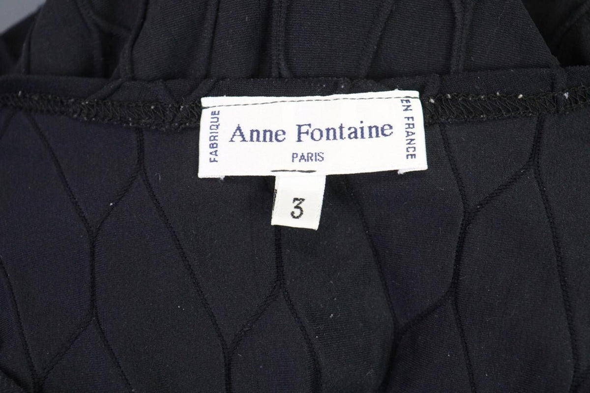 ANNE FONTAINE PARIS Blouse Shirt Black Embroidered Short Sleeve – Size 3