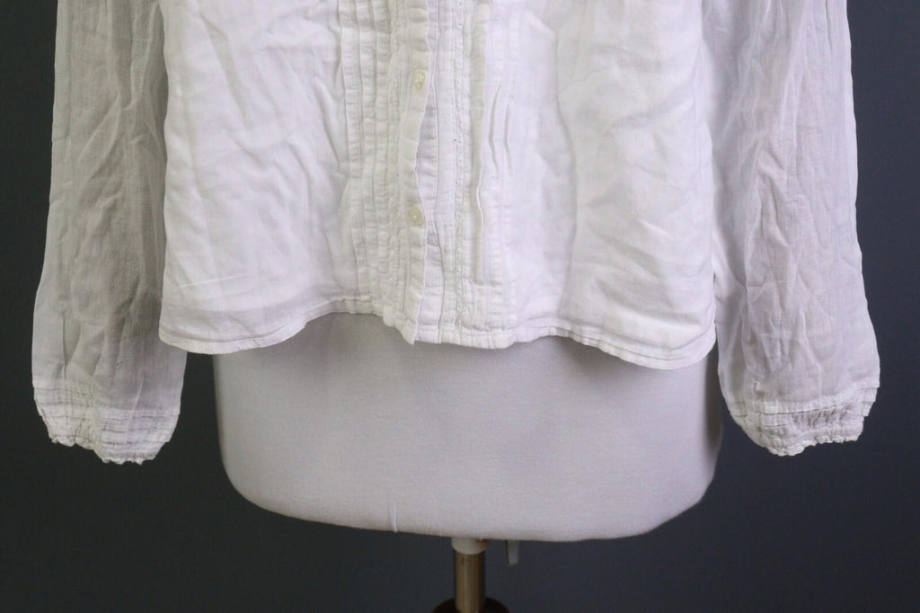 ZADIG & VOLTAIRE White Long Sleeve Button Down Lace Top Blouse Shirt – Size 16-M